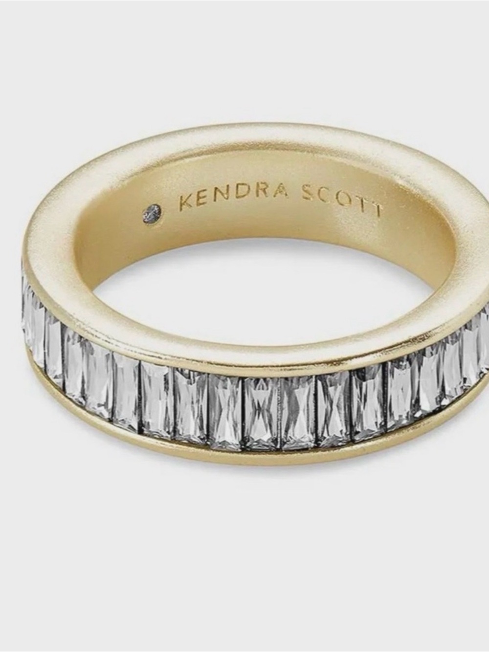 Kendra Scott Gold and Silver Baguette-Style Eternity Band Crystal